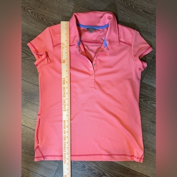 Talbots Golf Polo Shirt w/ Pocket in coral pink - Picture 7 of 9